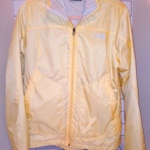 North Face lined raincoat yellow & tan lining